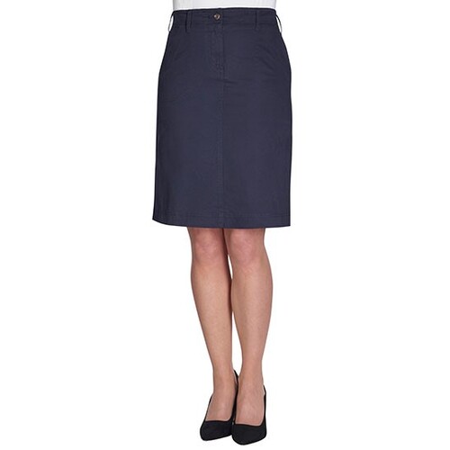 Brook Taverner Business Casual Collection Austin Chino Skirt (Navy, 6R(34)/22)