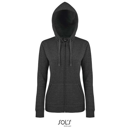 SOL´S Women´s Hooded Zipped Jacket Seven (Charcoal Melange, S)