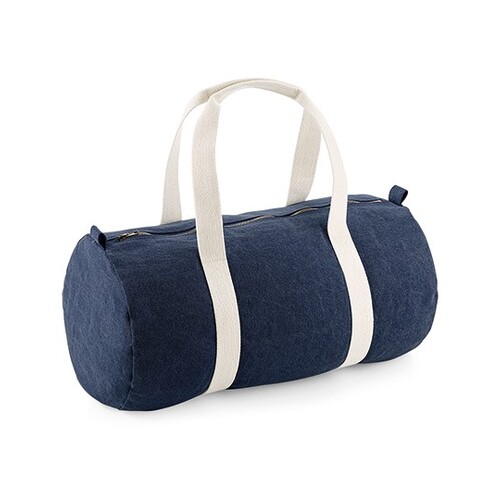 Denim barrel bag