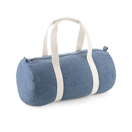 Denim barrel bag