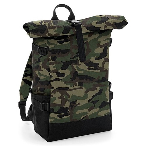 Block roll-top backpack