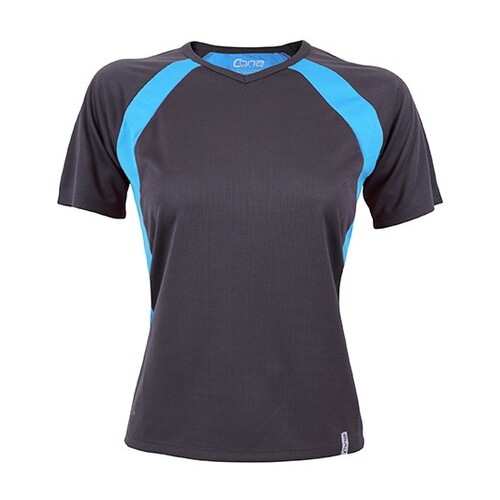 CONA SPORTS Ladies´ Pace Tech Tee (Anthracite, Azure Blue, XS)