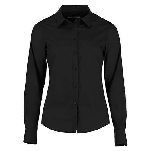 Kustom Kit Women´s Tailored Fit Poplin Shirt Long Sleeve (Black, 32 (6))