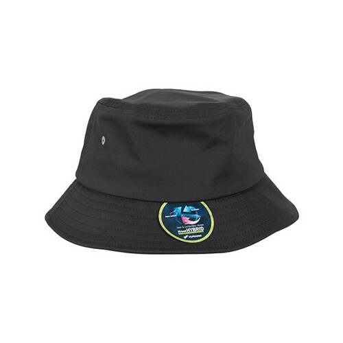 FLEXFIT Nylon Bucket Hat (Black, One Size)
