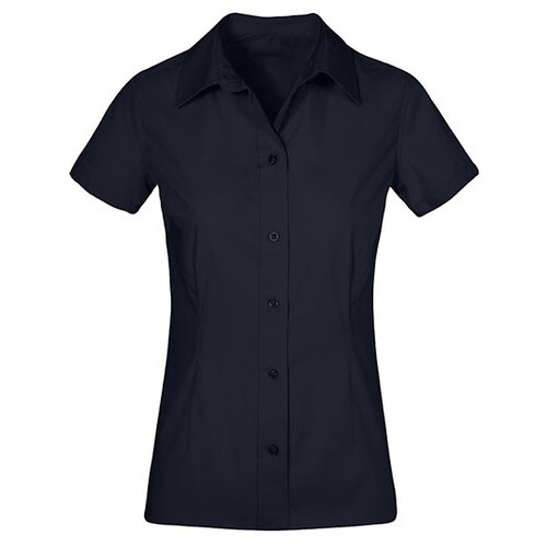 Promodoro Women´s Poplin Shirt Short Sleeve (Navy, XS)