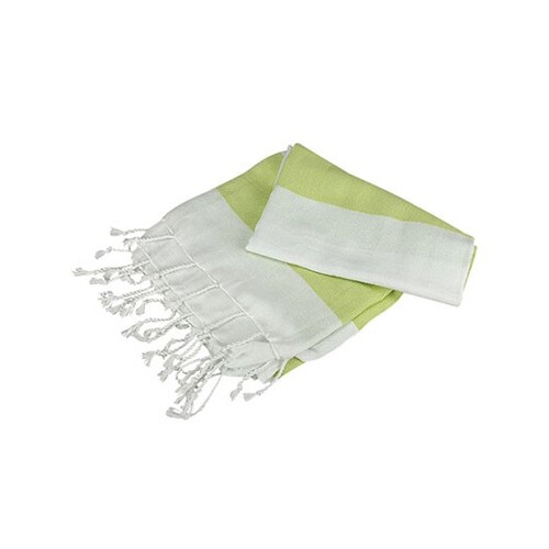 ARTG Hamamzz® Hamam Towel Antalya (White, Lime Green, 100 x 180 cm)