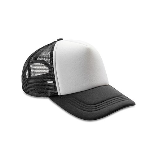 Result Headwear Detroit ½ Mesh Truckers Cap (Black, White, One Size)