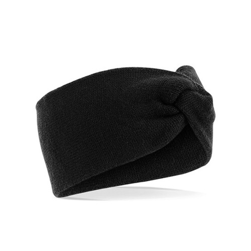 Beechfield Twist Knit Headband (Black, One Size)