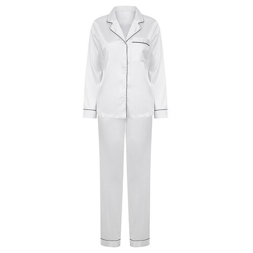 Towel City Ladies´ Satin Long Pyjamas (White, XL/XXL)