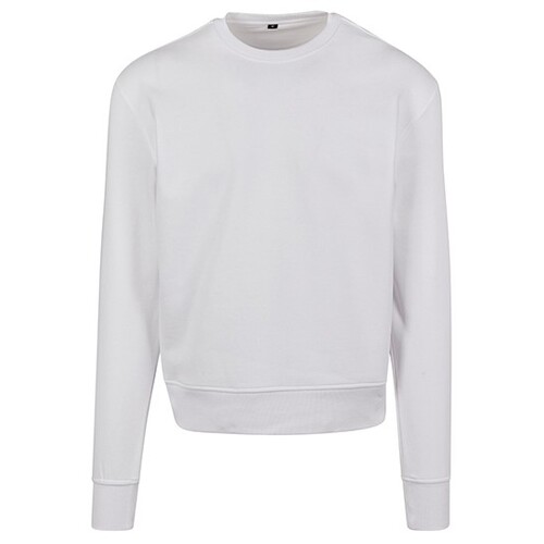 Build Your Brand Premium Oversize Crewneck Sweatshirt (White, XL)