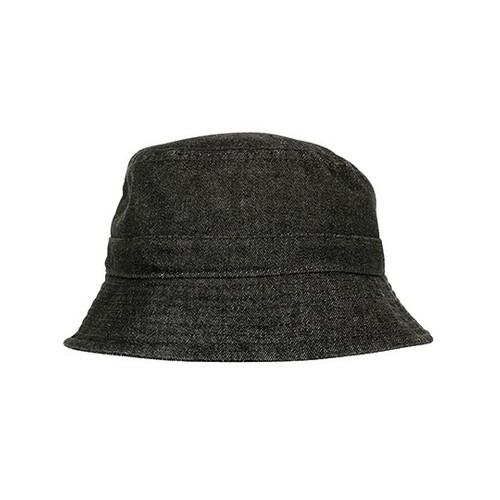 FLEXFIT Denim Bucket Hat (Black, Grey, One Size)