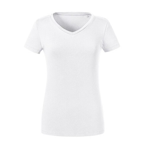 T-shirt à col en V bio pur pour femme