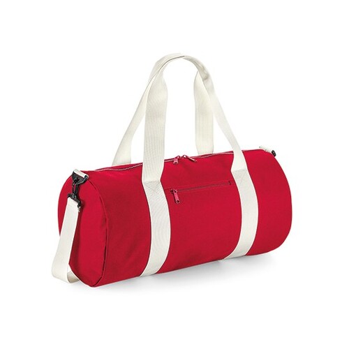 BagBase Original Barrel Bag XL (Classic Red, Off White, 55 x 28 x 28 cm)