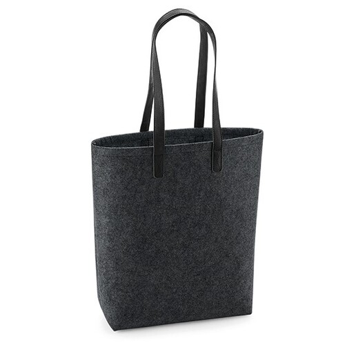 BagBase Premium Felt Bag (Charcoal Melange, Black, 29 x 38 x 12 cm)