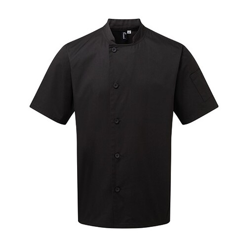 Premier Workwear Essential Short Sleeve Chef's Jacket (Black, XS)