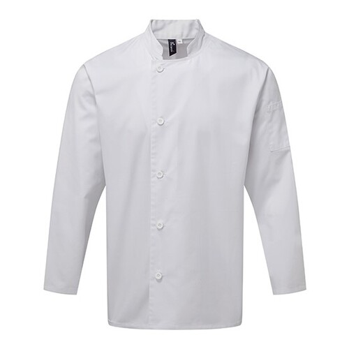 Premier Workwear Essential Long Sleeve Chef's Jacket (White, 4XL)