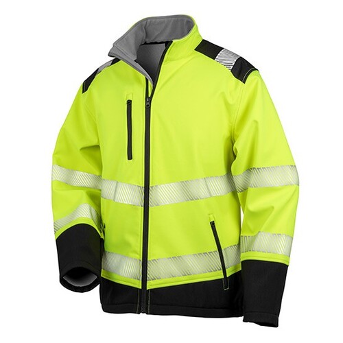 Printable ripstop safety softshell jacket