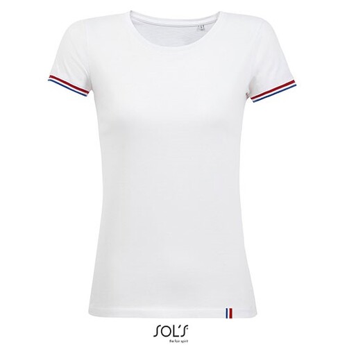 SOL´S Women´s Short Sleeve T-Shirt Rainbow (White, Royal Blue (Striped), S)