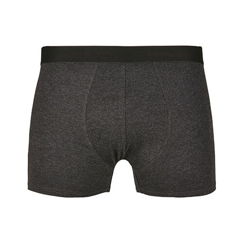 Build Your Brand Men Boxer Shorts 2-Pack (Charcoal (Heather), 5XL)