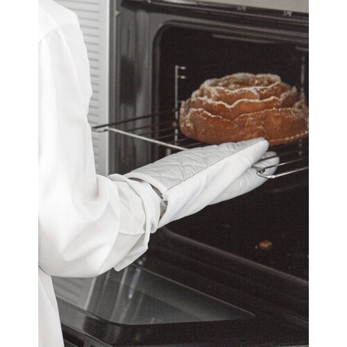 Link Kitchen Wear Oven Mitt Sublimation (White, Silver Grey, 34 x 14 cm)