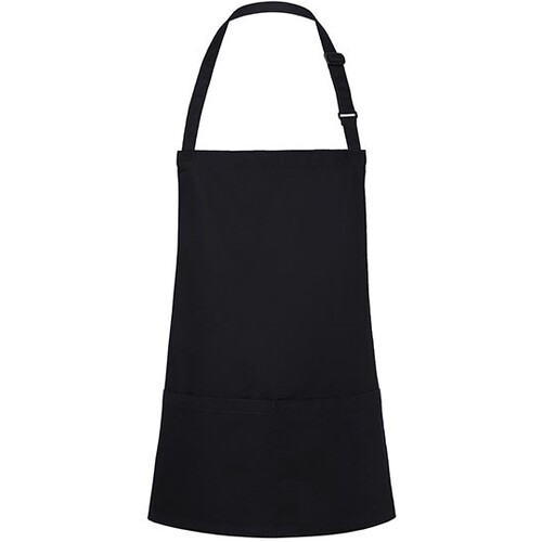 Short bib apron basic with buckle and pocket