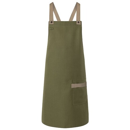 Bib apron urban look with cross straps and pocket