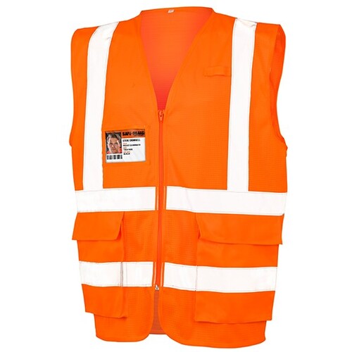 Result Safe-Guard Executive Cool Mesh Safety Vest (Fluorescent Orange, S)
