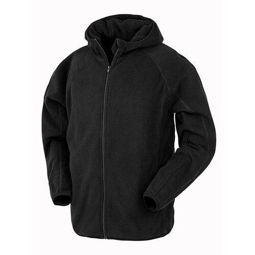 Result Genuine Recycled Recycled Hooded Microfleece Jacket (Black, XS)