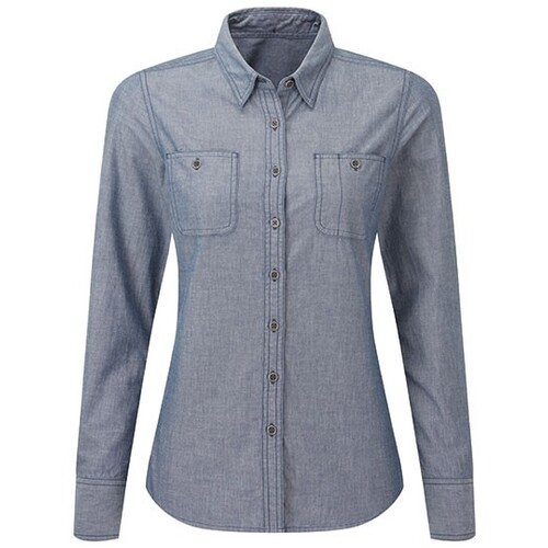 Women`s Organic Chambray Fairtrade Long Sleeve Shirt