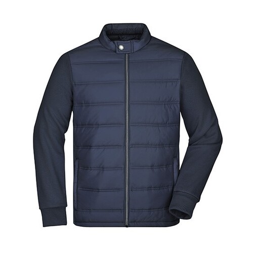 James&Nicholson Men´s Hybrid Sweat Jacket (Navy, 3XL)