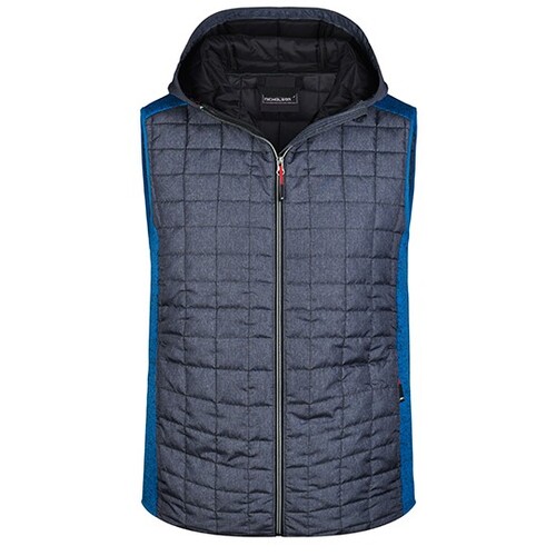 James&Nicholson Men´s Knitted Hybrid Vest (Royal Melange, Anthracite Melange, XXL)