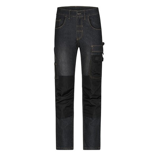 James&Nicholson Workwear Stretch-Jeans (Black Denim, 25)