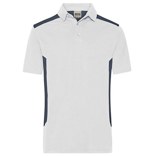 James&Nicholson Men´s Workwear Polo -STRONG- (White, Carbon, XS)