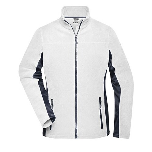 James&Nicholson Ladies´ Workwear Fleece Jacket -STRONG- (White, Carbon, XS)