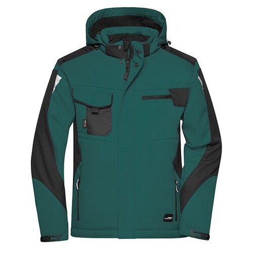 James&Nicholson Craftsmen Softshell Jacket -STRONG- (Dark Green, Black, 6XL)