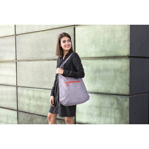 Bags2GO Lady Bag - Union Square (Grey Melange, Neon Orange, 45 x 42 x 10,5 cm)