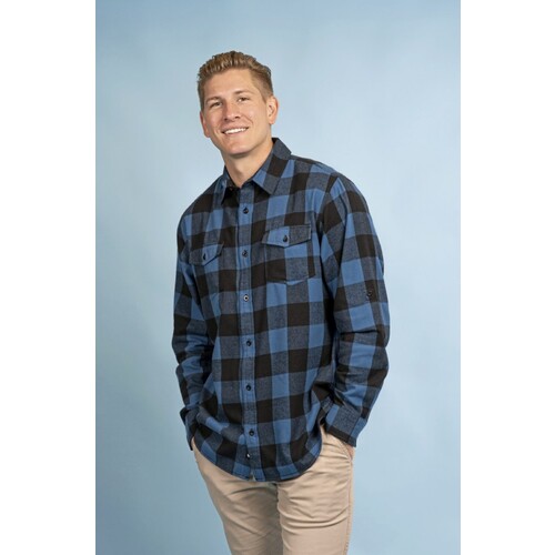Burnside Woven Plaid Flannel Shirt (Negro - Acero (A cuadros), S)