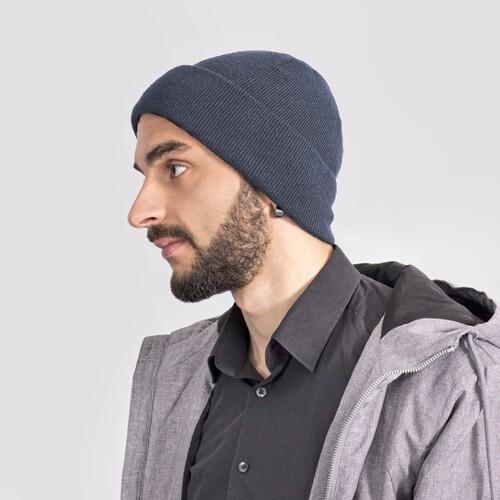 Brain Waves POLYLANA® Cuff Beanie (Black, One Size)