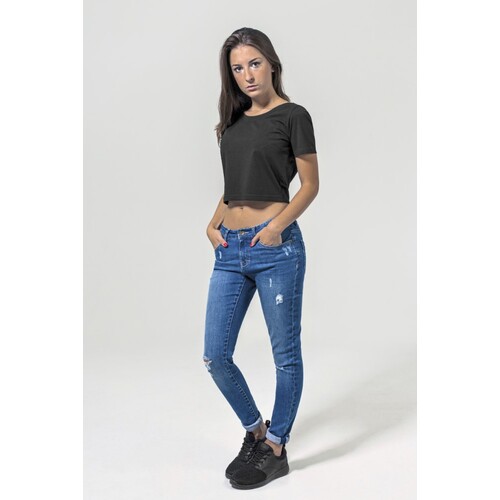 Build Your Brand Ladies´ Cropped Tee (Ocean Blue, L)