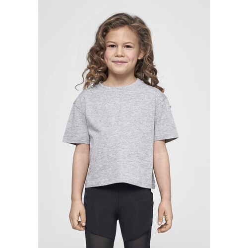 Build Your Brand Girls Cropped Jersey Tee (Black, 158/164)