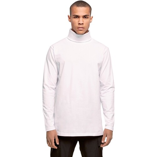 Build Your Brand Turtle Neck Longsleeve (White, 5XL)