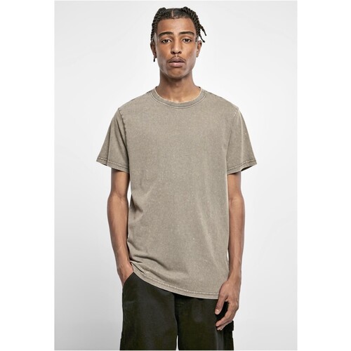 Build Your Brand Acid Washed Round Neck Tee (Soft Lilac, M)