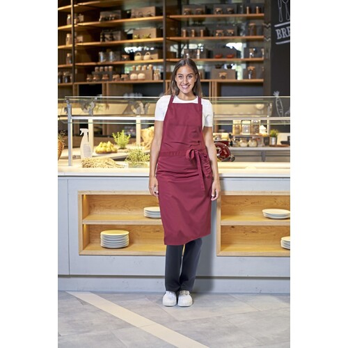 CG Workwear Bib Apron Verona 90 GreeNature (Cherry, 90 x 75 cm)