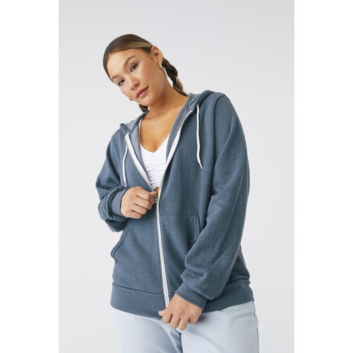 Unisex zip-up poly-cotton fleece hoodie
