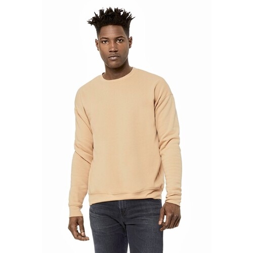 Canvas Unisex Sponge Fleece Drop Shoulder Sweatshirt (Pink, S)