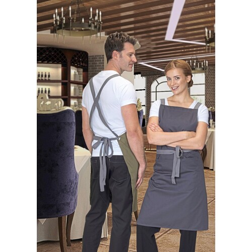 Dennys London Apron With Grey Ties Crossover (Red, 70 x 91 cm)