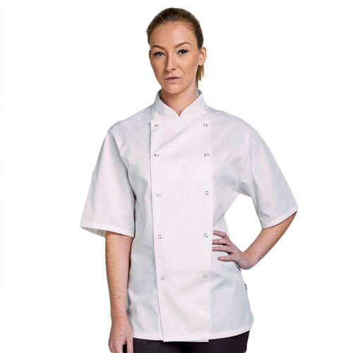 Dennys London Short Sleeve Chef Jacket (Black, 4XL)