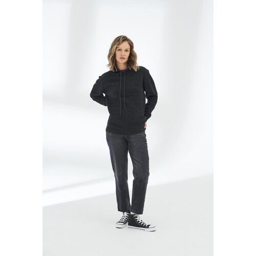 Ecologie Iguazu Sustainable Knitted Hoodie (Charcoal, Black, S)