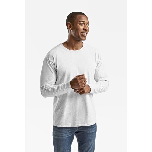 Fruit of the Loom Valueweight Long Sleeve T (White, XXL)