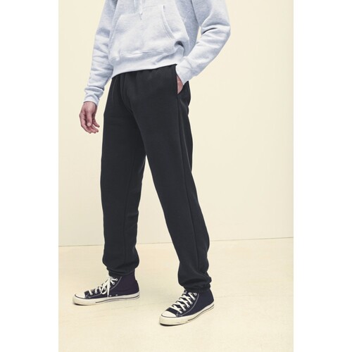 Pantaloni da jogging con polsini elasticizzati Fruit of the Loom Premium (Black, 3XL)